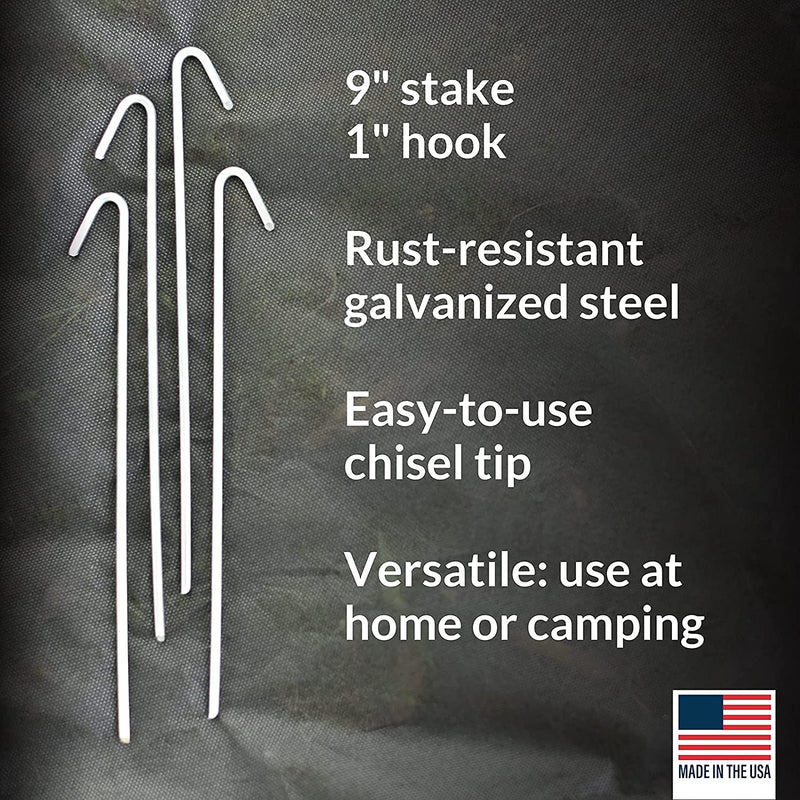 9" galvanized steel tent stake